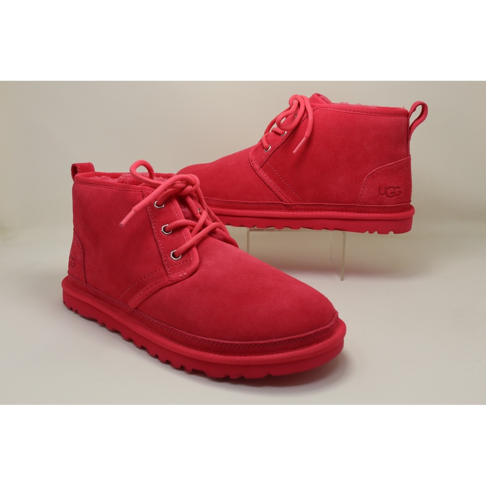 UGG Neumel Womens 9 Pink Glow Suede Lace Up Ankle Boots 1094269 NWOB